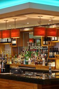 普里茅斯普利茅斯未来旅馆的酒吧里有很多瓶装酒精饮料