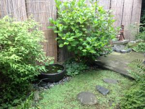 镰仓市Guest House Kamejikan -turtle time-的围栏旁的灌木花园