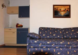 阿维兰奥哈夫纳旅馆的带沙发的客厅和厨房