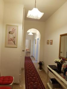 罗马Andreina a San Pietro Apartment的客厅设有走廊,铺有红地毯