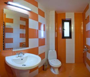 奥布佐尔Chorbadji Petkovi Hanove的一间带水槽和卫生间的浴室