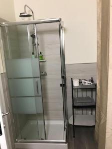 洛尼戈Via Venezia Accomodating Solutions的浴室里设有玻璃门淋浴