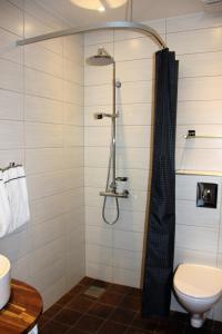 帕兹堡科若巴沃酒店的带淋浴和卫生间的浴室