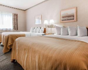 伯洛伊特伯洛伊特品质酒店的一间酒店客房,房间内设有两张床