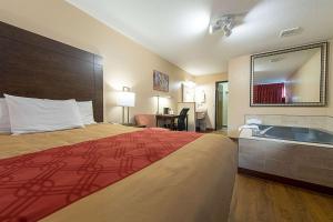 Buckley巴克利爱科诺酒店的酒店客房配有一张床和浴缸。