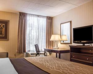 Wethersfield韦瑟斯菲尔德 - 哈特福德康福特茵酒店的配有一张床和一台平面电视的酒店客房