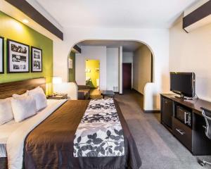 奥兰多机场司丽普旅馆&套房酒店客房内的一张或多张床位