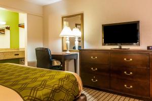 温森斯文森斯伊克诺旅馆的酒店客房配有一张床、一台电视和一张书桌。