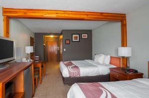 索尔兹伯里索尔兹伯里品质酒店的酒店客房设有两张床和一张书桌及电视