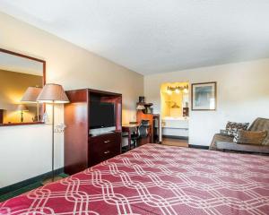 斯普林菲尔德Econo Lodge Springfield I-44的配有一张床和一台平面电视的酒店客房