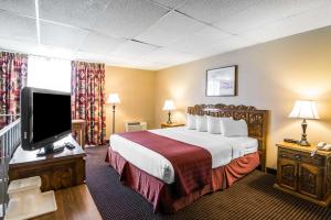 陶斯陶斯品质酒店的配有一张床和一台平面电视的酒店客房