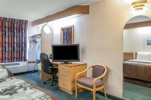 拉斯克鲁塞斯大学司丽普酒店的酒店的客房配有电视、书桌和床
