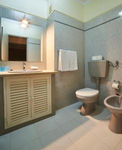 波尔蒂芒RR Club Amarilis的一间带卫生间、水槽和镜子的浴室