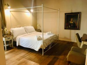 佛罗伦萨阿萨波拉特住宿加早餐旅馆的一间卧室配有一张带金属天蓬的床