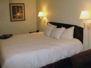 瑟西Quality Inn & Suites Searcy I-67的酒店客房配有一张带白色枕头的大床