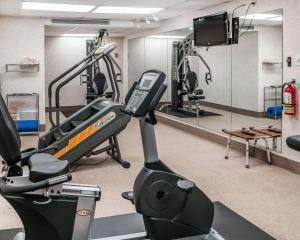 Window Rock纳瓦霍国家首都品质酒店的健身房设有跑步机和平面电视