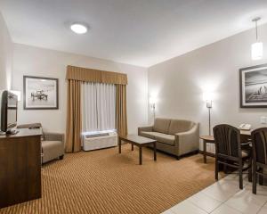 EstevanQuality Inn & Suites的客厅配有沙发和桌子