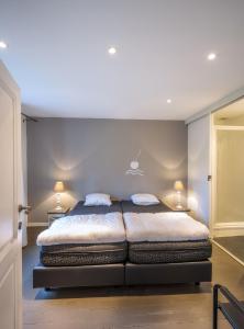博尔赫隆De Waterkriek的一间卧室配有一张带两个枕头的床