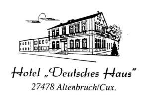 库克斯港Hotel Deutsches Haus的酒店黑白画作