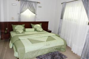 科托努Amazing Grace Residence的一间卧室设有一张大床和一个窗户。