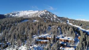 马姆莫斯湖缇本瑞吉101次大越狱酒店的雪 ⁇ 山上滑雪小屋的空中景致