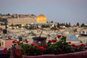 耶路撒冷哈希米酒店 的享有红花耶鲁萨勒姆市(Jerusalem)的景致