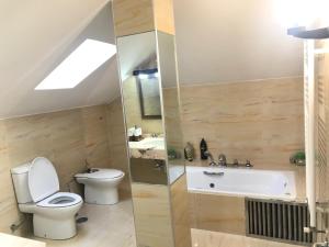 马亚达洪达Alojamiento MARTEL的浴室配有卫生间、盥洗盆和浴缸。