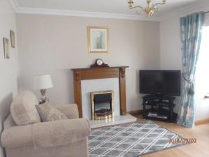 CoalislandTorrent Cottage的客厅设有壁炉和电视。