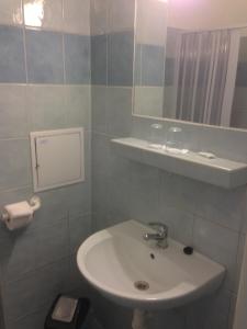 布拉迪斯拉发普利姆酒店的一间带水槽和镜子的浴室