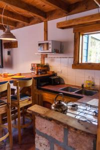 厄尔查尔坦Inlandsis Aparts的厨房配有水槽和炉灶 顶部烤箱