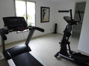 费里切托卡斯安娜利迪娅 - 魅力酒店的一个带健身自行车和跑步机的房间