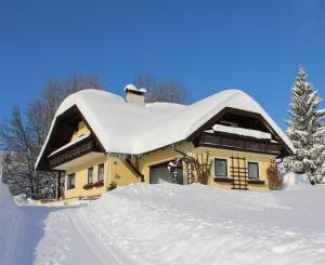 法伊施特瑙Ferienwohnung Claudia的积雪覆盖的房屋