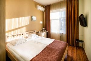陶格夫匹尔斯比普兰酒店的酒店客房设有床和窗户。