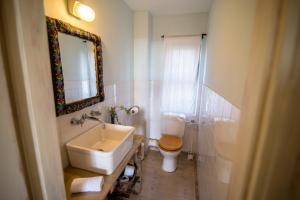 米茨佩·拉蒙沙漠之家酒店的一间带水槽、卫生间和镜子的浴室