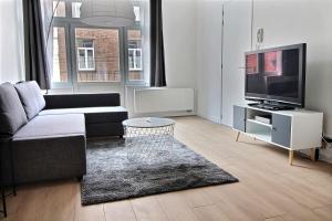 布鲁塞尔Rent a Flat - Bruxelles的带沙发和平面电视的客厅