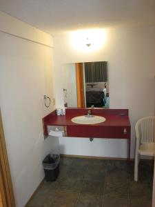 戈尔登瑞士乡村旅馆的一间带水槽和镜子的浴室