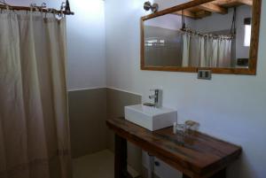 圣佩德罗·德·阿塔卡马普拉内塔阿塔卡马山林小屋的一间带水槽和镜子的浴室