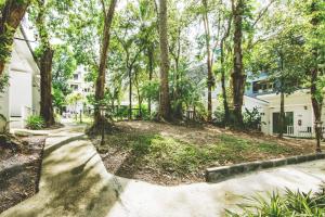 奥南海滩Whalecome Aonang Resort-SHA Extra Plus的穿过树木繁茂的公园的路径