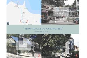 沙美岛Stay Samed Hostel的一张地图拼贴着街道的照片