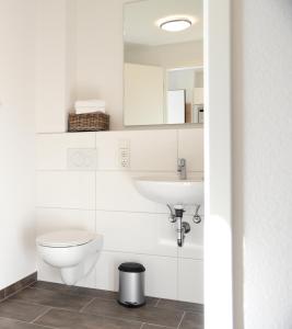 吉森Adapt Apartments Giessen的一间带卫生间和水槽的浴室