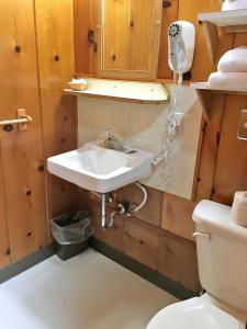 弗洛伦斯公园汽车旅馆和小屋的一间带水槽和卫生间的浴室