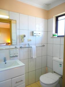 戈斯福德贝拉维斯塔汽车旅馆的白色的浴室设有卫生间和水槽。