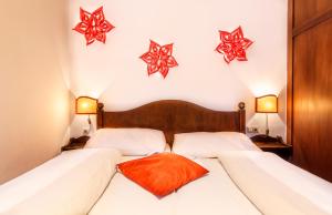 索内纳尔佩·纳斯费尔德马西乌斯阿尔卑斯酒店的墙上星空间内的两张床