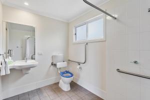 纳拉布赖纳拉辽阔天空大篷车公园酒店的白色的浴室设有卫生间和水槽。