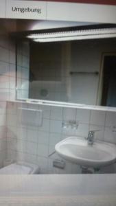 苏黎世客房民宿的一间带水槽和镜子的浴室