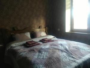 利沃夫Magnificent apartment in Central Lviv的一间卧室配有一张床,上面有两条毛巾