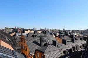斯德哥尔摩老城独特行政生活酒店的城市空中景观屋顶