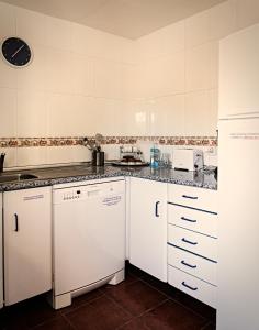 锡古恩萨Casa La Alegria De La Alcarria II的小厨房配有白色橱柜和电器