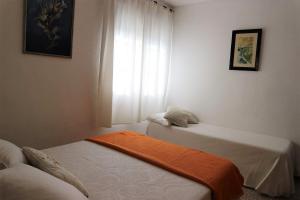 科尔多瓦雷梅迪奥斯公寓的客房设有两张床和窗户。