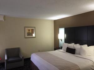 橘园Quality Inn Southside Jacksonville的酒店客房带一张大床和一把椅子